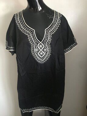 Style & Co. Woman 100% cotton rope metallic braiding tunic top